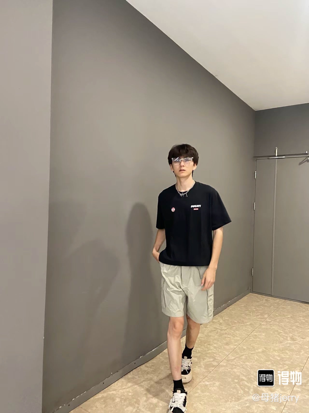 Supreme x DUCATI Logo Print Heavyweight T-Shirt