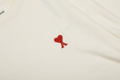 AMI Paris Classic Heart Embroidered Knit Short Sleeve – 2025SS