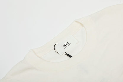 Ami Paris Classic Heart Embroidered Knit T-Shirt – 2025SS