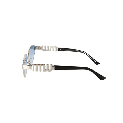 Miu Miu Logo Design Oval Metal Sunglasses