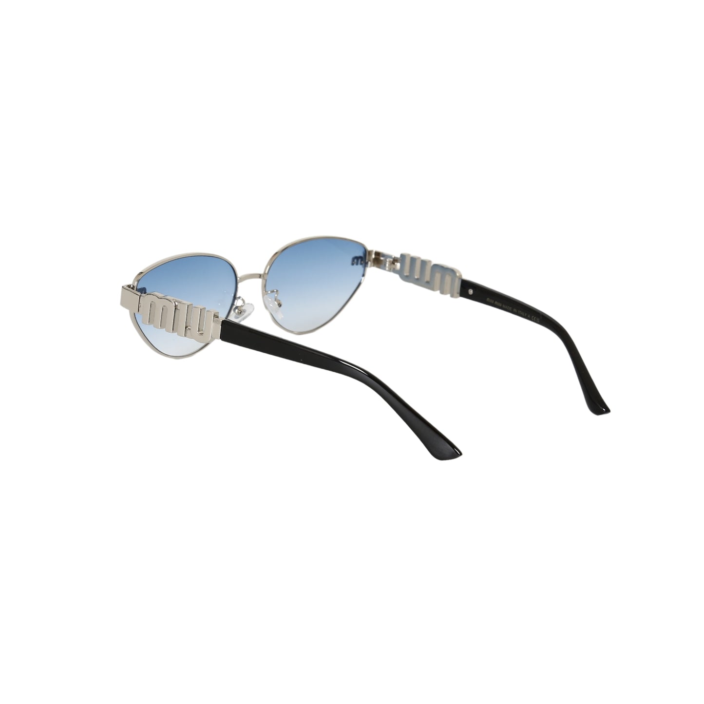 Miu Miu Logo Design Oval Metal Sunglasses