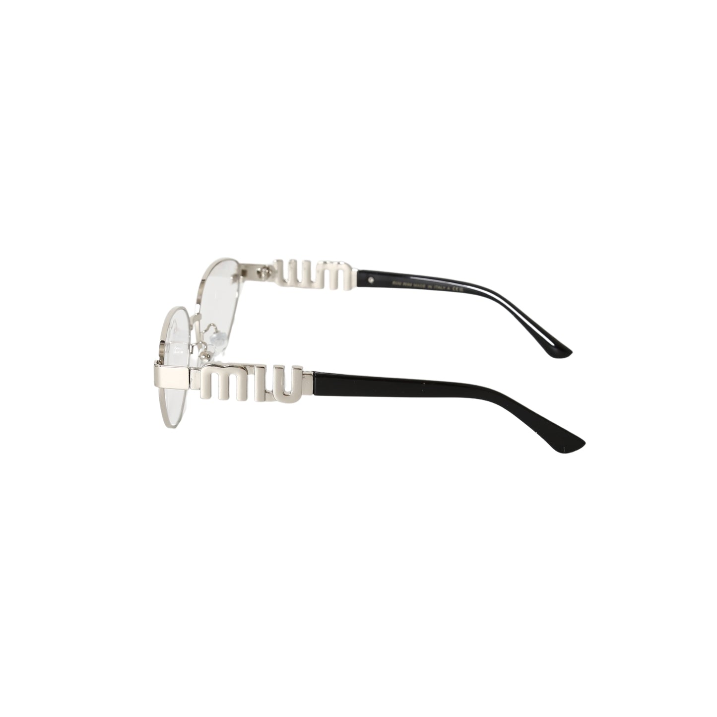 Miu Miu Logo Design Oval Metal Unisex Sunglasses