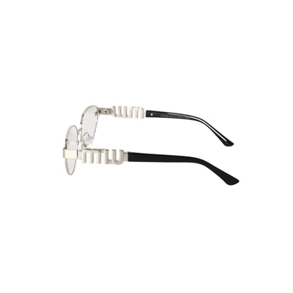 Miu Miu Logo Design Oval Metal Unisex Sunglasses