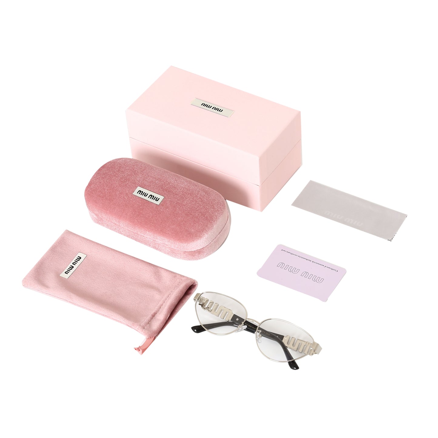 Miu Miu Logo Design Oval Metal Unisex Sunglasses