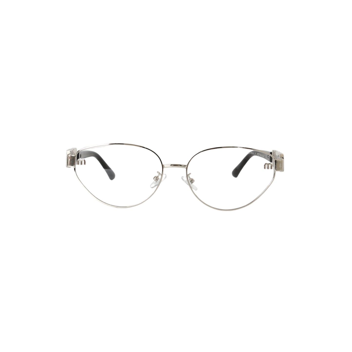 Miu Miu Logo Design Oval Metal Unisex Sunglasses