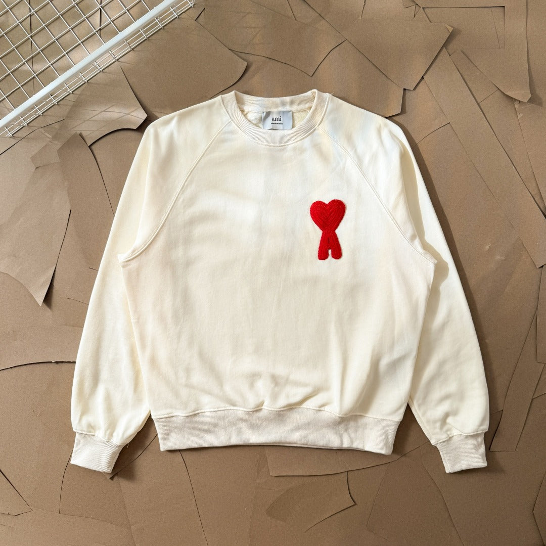 AMI Paris Ami de Coeur Raglan Crewneck Sweatshirt – 25FW