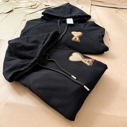 Ami Paris Towel Embroidered Heart Boxy Hoodie – 25FW