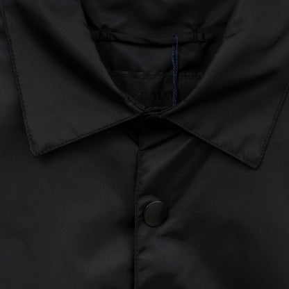 Prada Woven Leather Label Logo Shirt Jacket