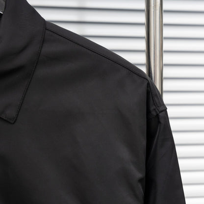 Prada Woven Leather Label Logo Shirt Jacket