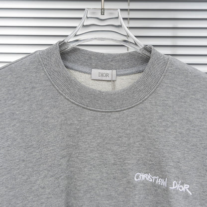 Dior Embroidered Script Logo Crewneck Sweatshirt