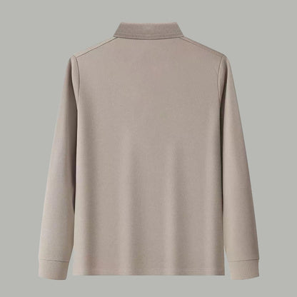 Dior Silk Long Sleeve Polo Shirt with Metal Patch