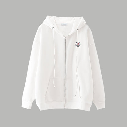 Moncler Classic Embroidered Logo Zip Hoodie