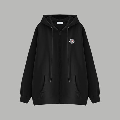 Moncler Classic Embroidered Logo Zip Hoodie