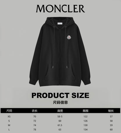 Moncler Classic Embroidered Logo Zip Hoodie