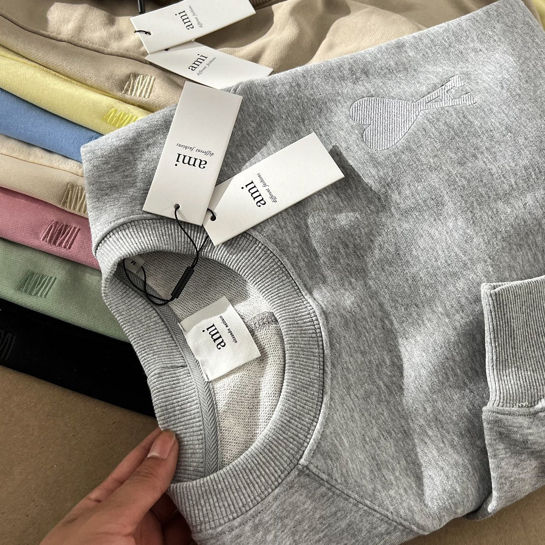Ami Paris Ami de Coeur Embroidered Crewneck Sweatshirt