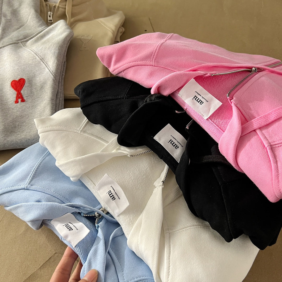Ami Paris Ami de Coeur Boxy Fit Zip Sweatshirt – Autumn/Winter Collection