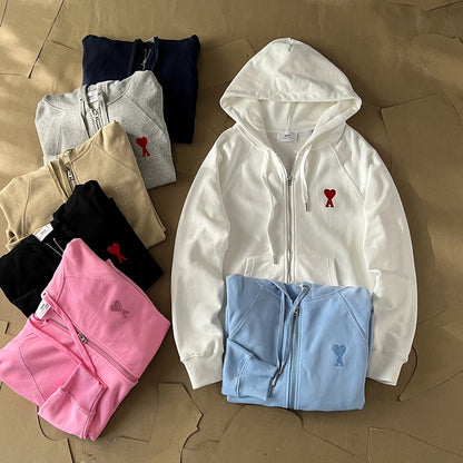 Ami Paris Ami de Coeur Boxy Fit Zip Sweatshirt – Autumn/Winter Collection