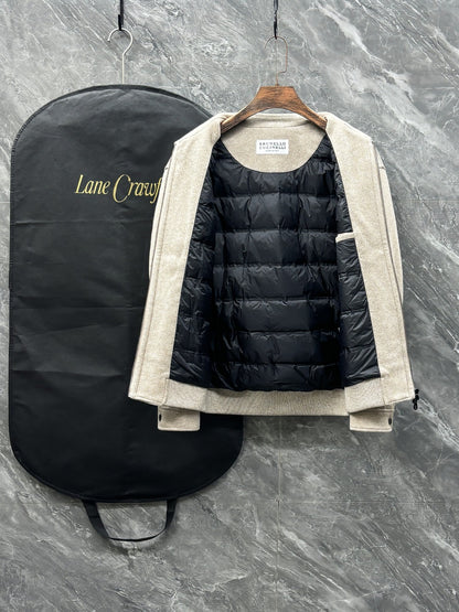 Brunello Cucinelli Knit Blend Down Jacket – 25FW