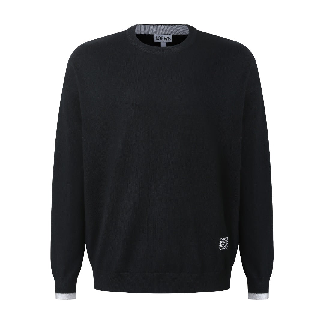 Loewe Embroidered Anagram Wool Crewneck Sweater