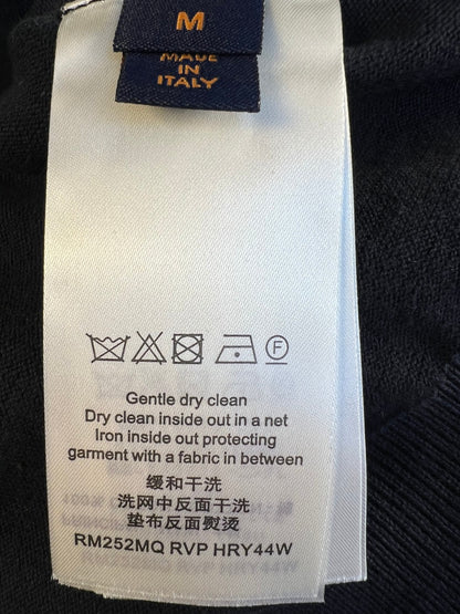 Louis Vuitton Monogram Leather Patch Knit Long-Sleeve Polo Shirt – 26SS Early Spring Collection