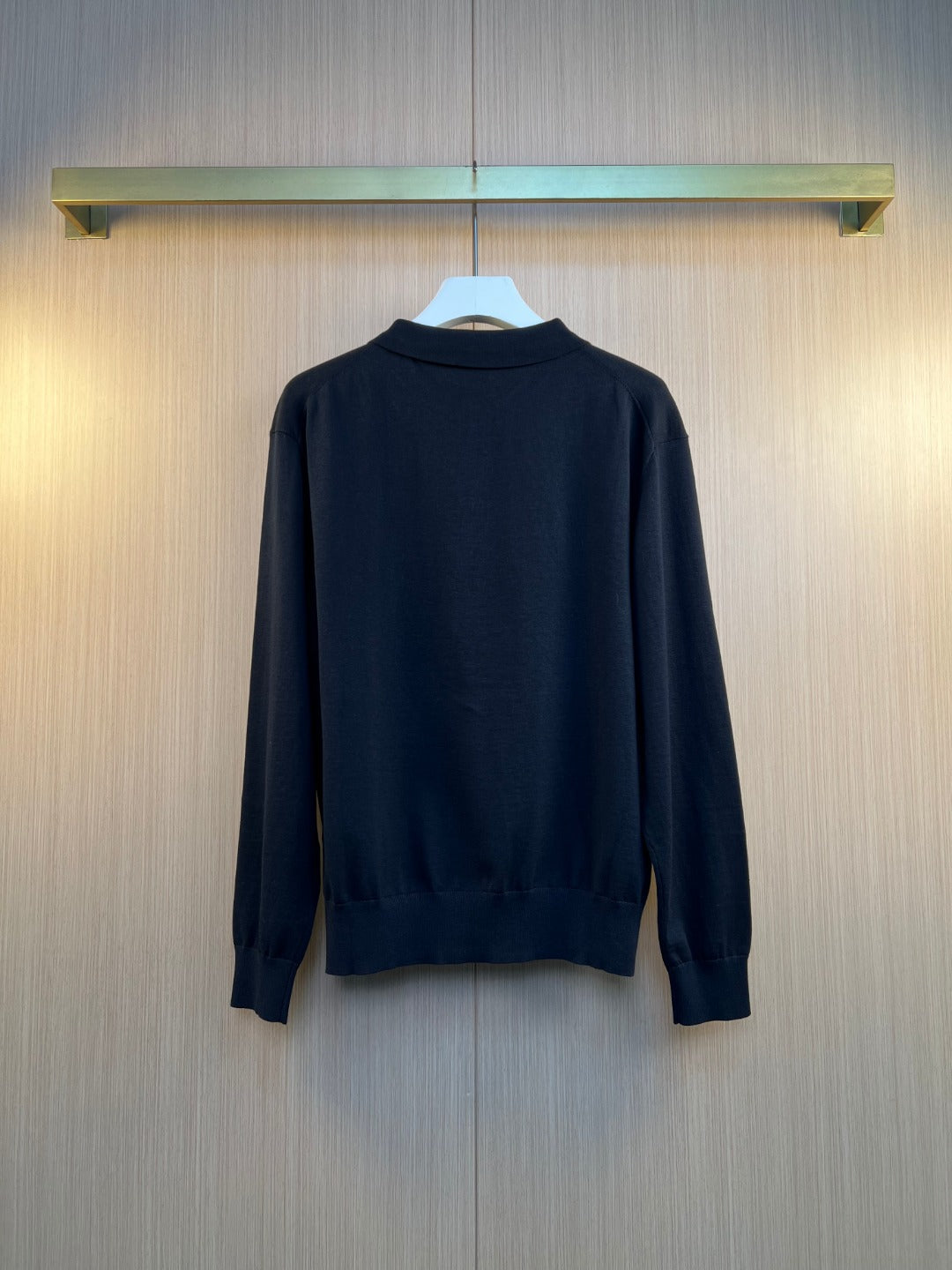 Louis Vuitton Monogram Leather Patch Knit Long-Sleeve Polo Shirt – 26SS Early Spring Collection