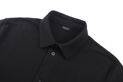 Gucci Logo Button Embroidered Piqué Cotton Shirt – 26SS