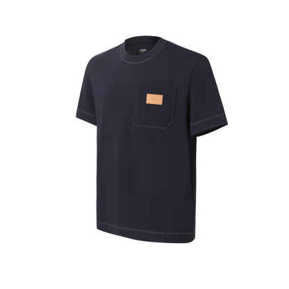Fendi Leather Patch Short-Sleeve T-Shirt