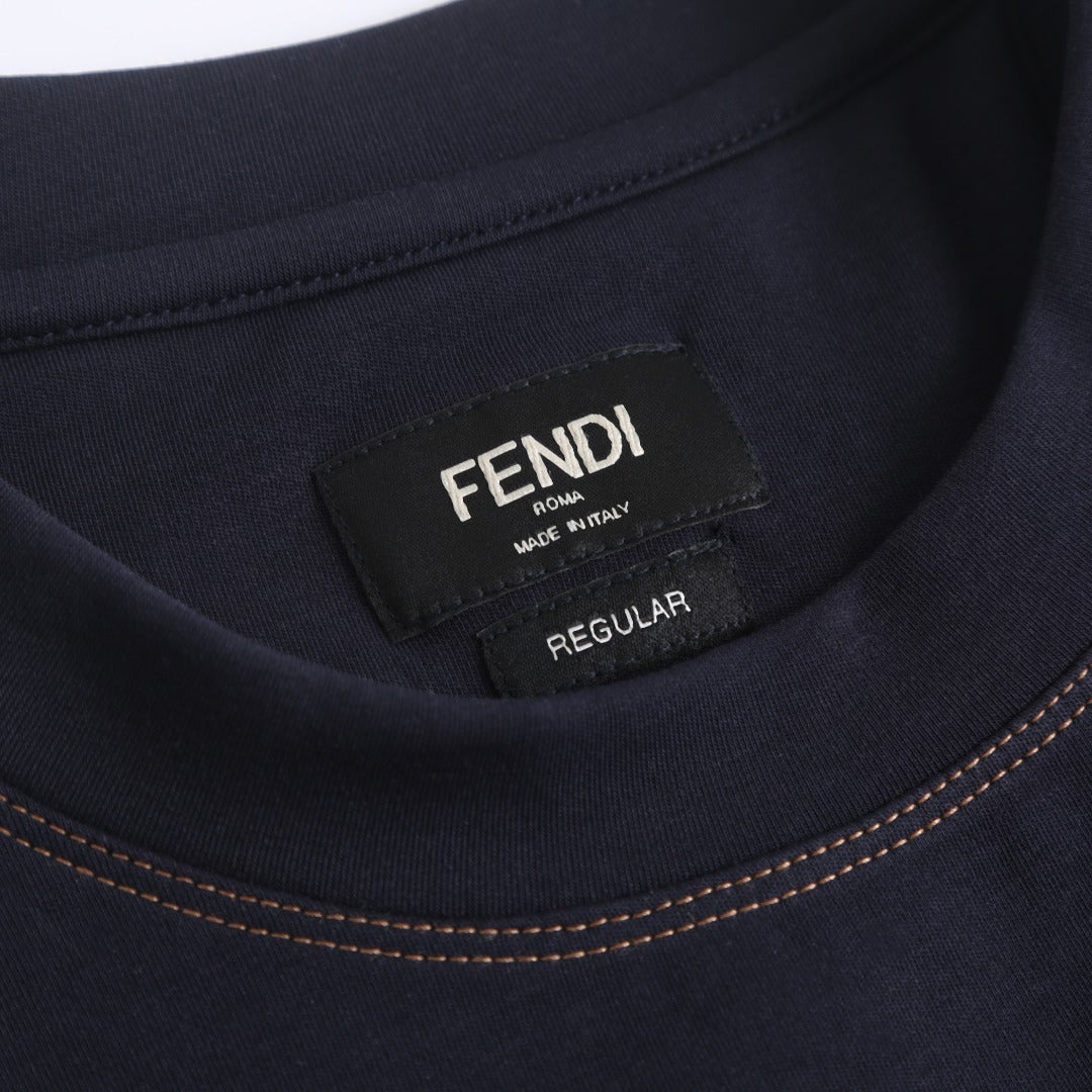 Fendi Leather Patch Short-Sleeve T-Shirt