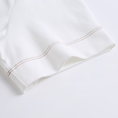 Fendi Leather Patch Contrast-Stitch T-Shirt