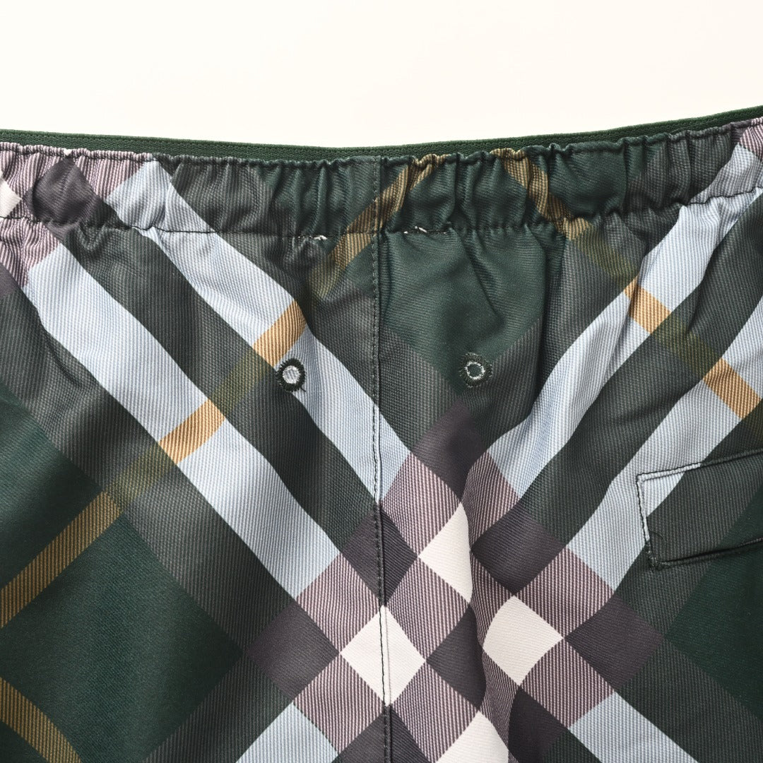 Burberry Check Mesh-Lined Swim Trunks