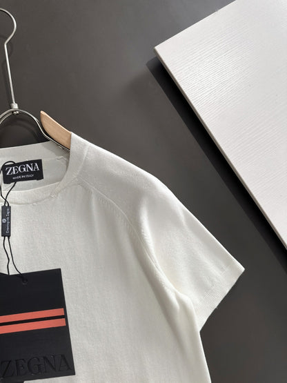 Zegna Embroidered Combed Cotton Short-Sleeve T-Shirt – Summer Collection – 2026