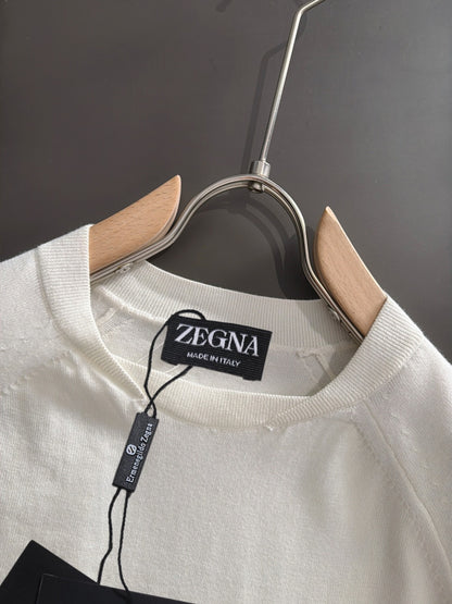 Zegna Embroidered Combed Cotton Short-Sleeve T-Shirt – Summer Collection – 2026