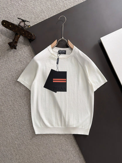 Zegna Embroidered Combed Cotton Short-Sleeve T-Shirt – Summer Collection – 2026