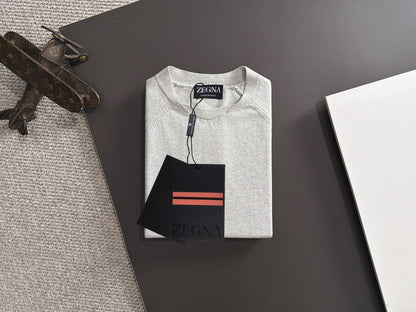 Zegna Embroidered Combed Cotton Short-Sleeve T-Shirt – Summer Collection – 2026