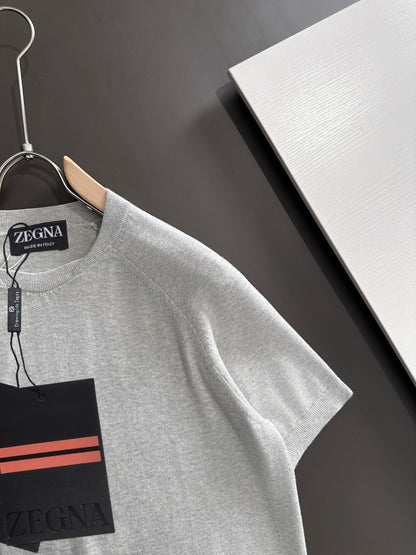 Zegna Embroidered Combed Cotton Short-Sleeve T-Shirt – Summer Collection – 2026