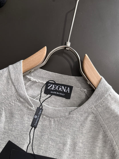 Zegna Embroidered Combed Cotton Short-Sleeve T-Shirt – Summer Collection – 2026