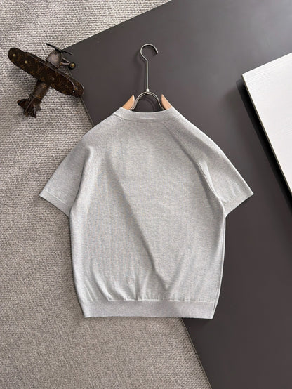 Zegna Embroidered Combed Cotton Short-Sleeve T-Shirt – Summer Collection – 2026