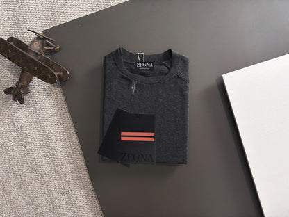 Zegna Embroidered Combed Cotton Short-Sleeve T-Shirt – Summer Collection – 2026