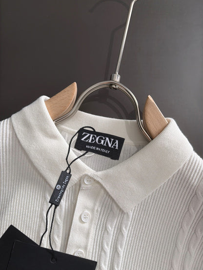 Zegna Embroidered Combed Cotton Short-Sleeve T-Shirt – Summer Collection – 2026