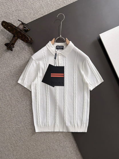 Zegna Embroidered Combed Cotton Short-Sleeve T-Shirt – Summer Collection – 2026