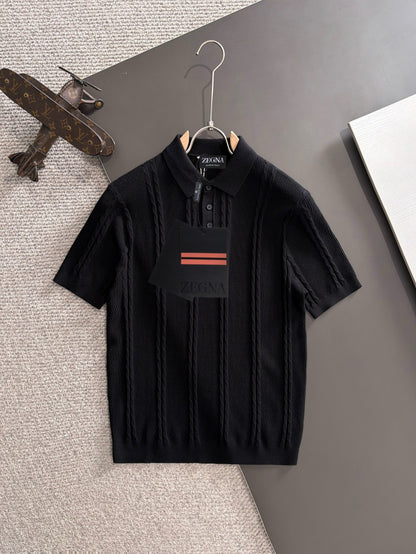 Zegna Embroidered Combed Cotton Short-Sleeve T-Shirt – Summer Collection – 2026