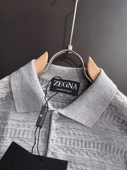 Zegna Embroidered Combed Cotton Short-Sleeve T-Shirt – Summer Collection – 2026