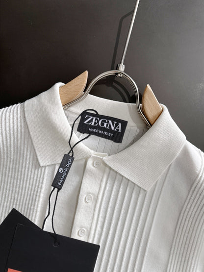 Zegna Embroidered Combed Cotton Short-Sleeve T-Shirt – Summer Collection – 2026