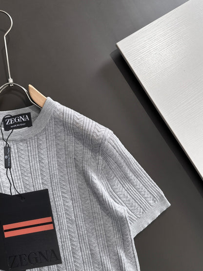 Zegna Embroidered Combed Cotton Short-Sleeve T-Shirt – Summer Collection – 2026
