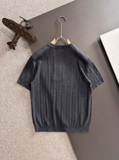 Zegna Embroidered Combed Cotton Short-Sleeve T-Shirt – Summer Collection – 2026