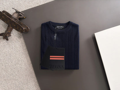 Zegna Embroidered Combed Cotton Short-Sleeve T-Shirt – Summer Collection – 2026