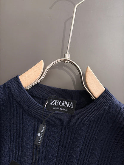 Zegna Embroidered Combed Cotton Short-Sleeve T-Shirt – Summer Collection – 2026