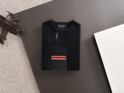 Zegna Embroidered Combed Cotton Short-Sleeve T-Shirt – Summer Collection – 2026
