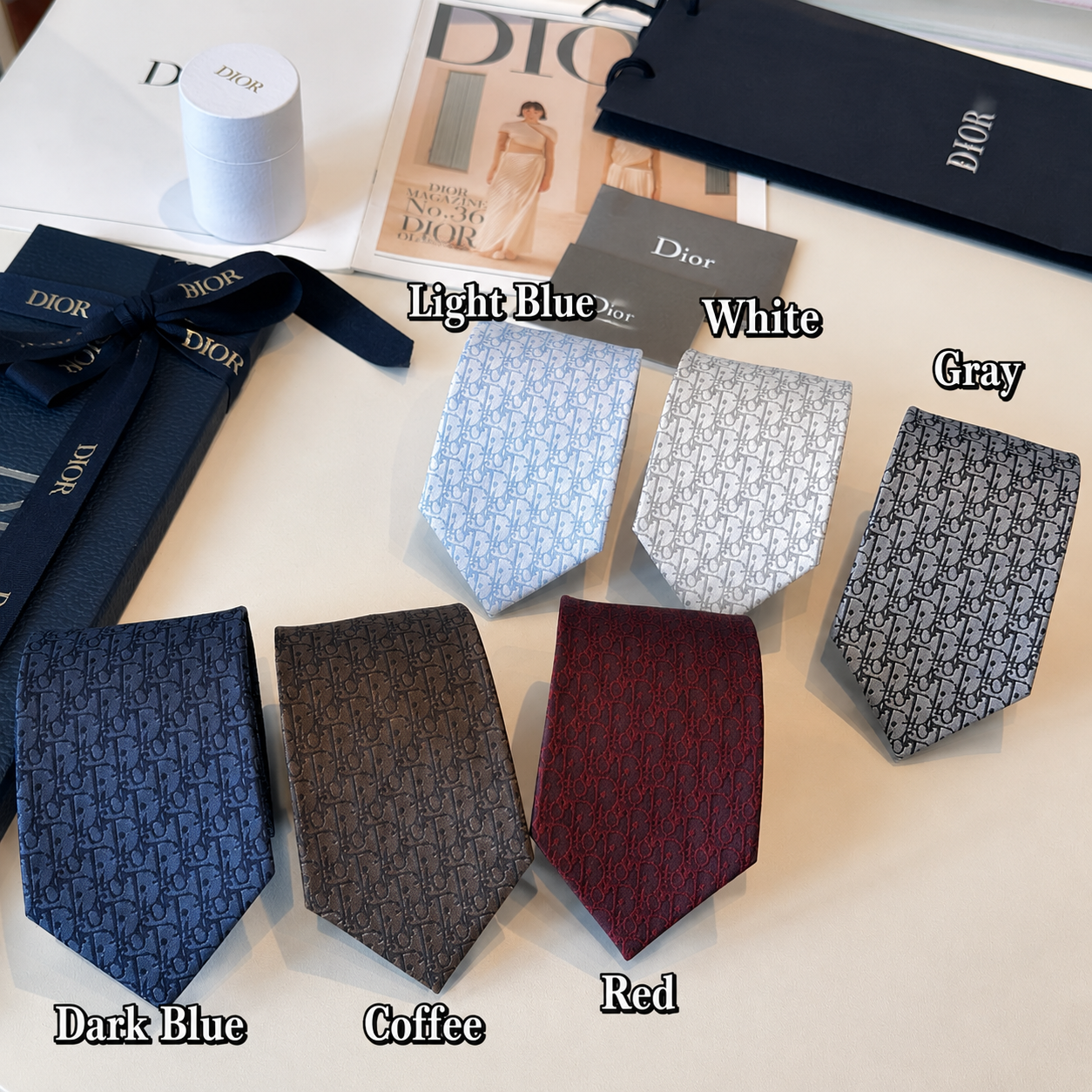 Dior Oblique Pixel Silk Tie