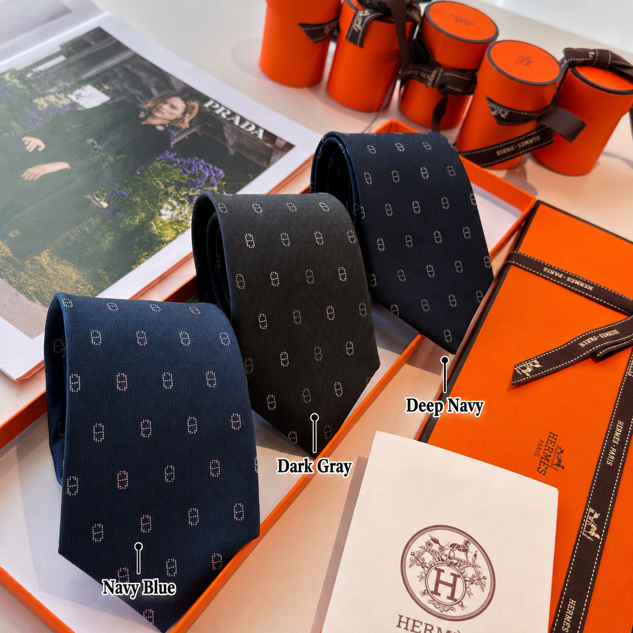 Hermès Men's Anchor Chain Silk Tie